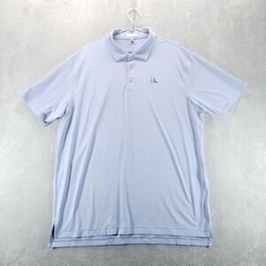 Peter Millar Polo Shirt Mens 2XL Blue Stripe Summer Comfort Golf Performance